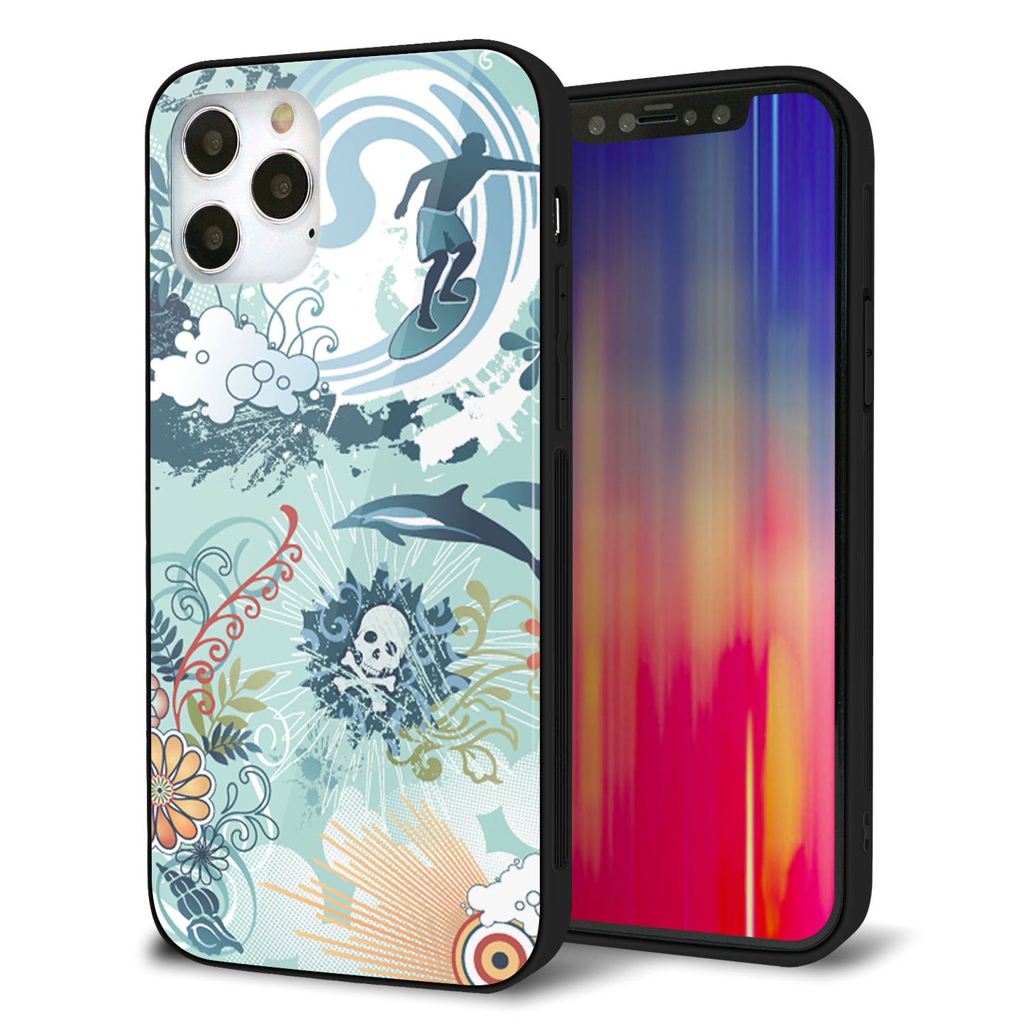 iPhone12 Pro 強化ガラス&TPUスマホケース ガラプリ【431 ハワイ】