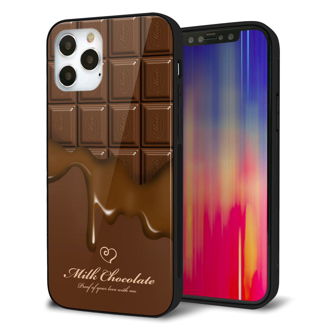 iPhone12 Pro 強化ガラス&TPUスマホケース ガラプリ【536 板チョコ-ハート】