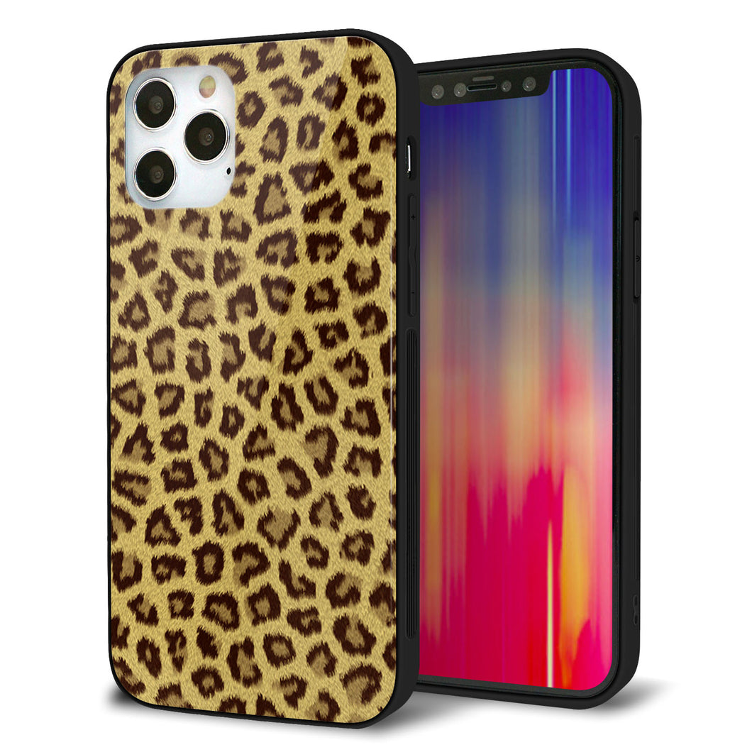iPhone12 Pro 強化ガラス&TPUスマホケース ガラプリ【1065 ヒョウ柄ベーシックSゴールド】