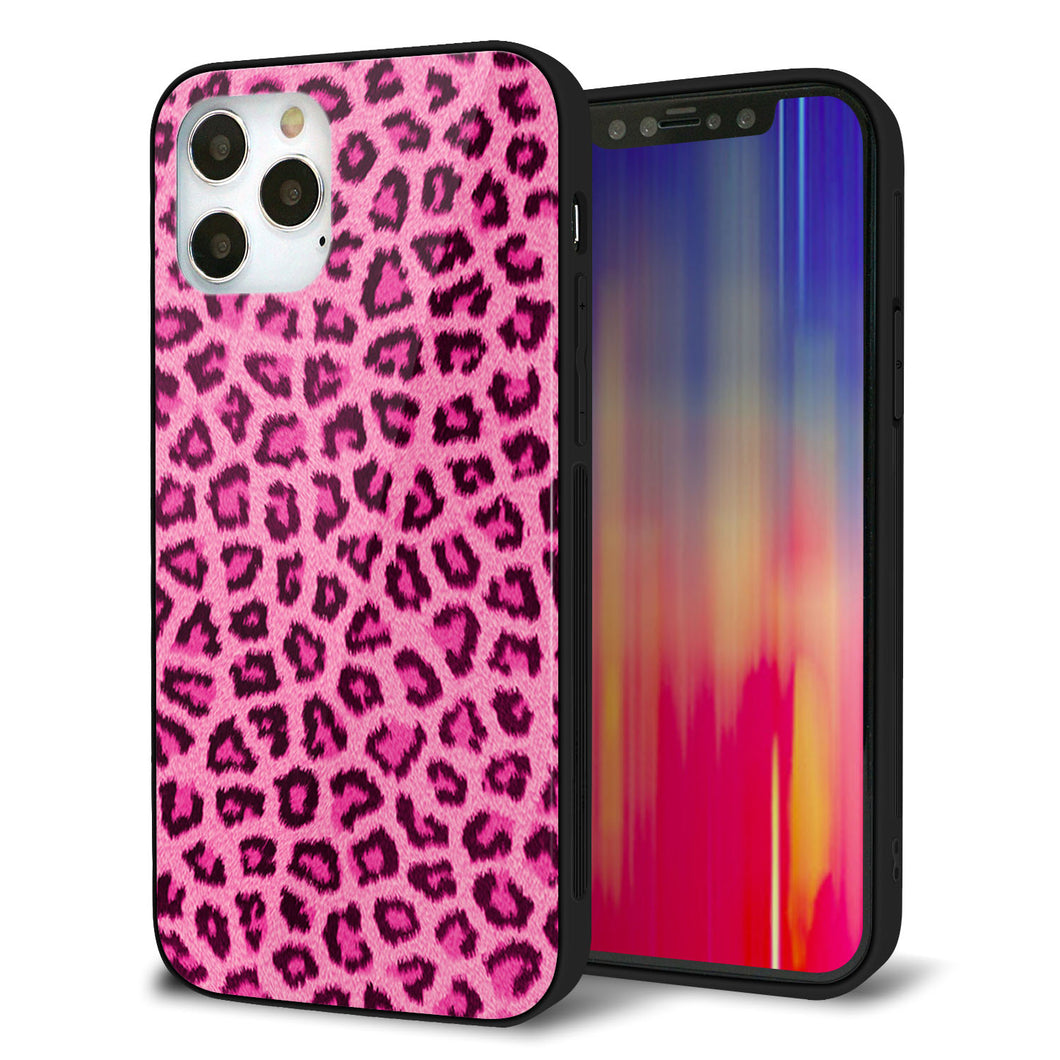iPhone12 Pro 強化ガラス&TPUスマホケース ガラプリ【1066 ヒョウ柄ベーシックSピンク】