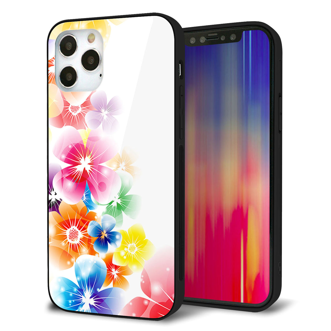 iPhone12 Pro 強化ガラス&TPUスマホケース ガラプリ【1209 光と花】