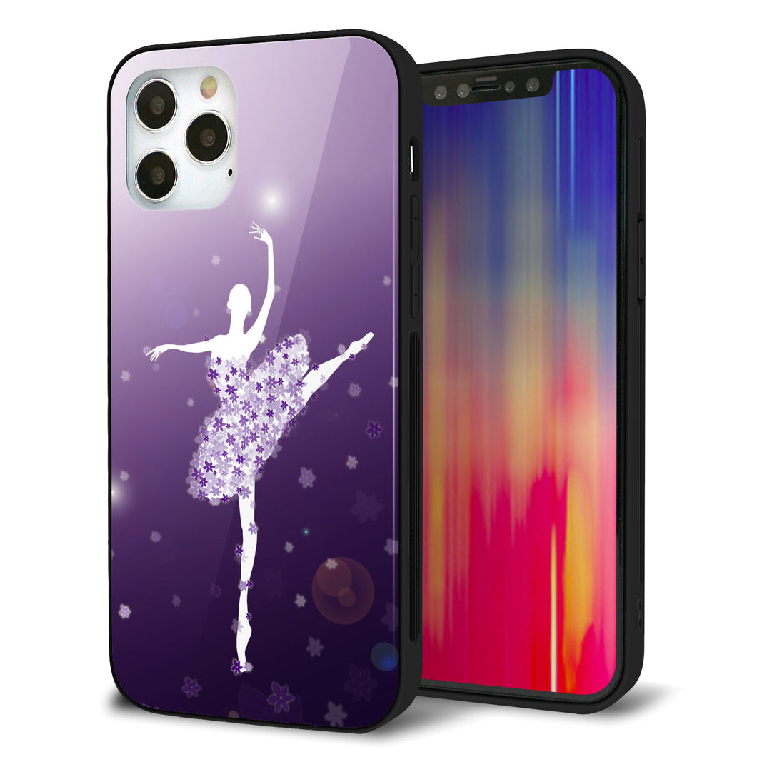 iPhone12 Pro 強化ガラス&TPUスマホケース ガラプリ【1256 バレリーナ】