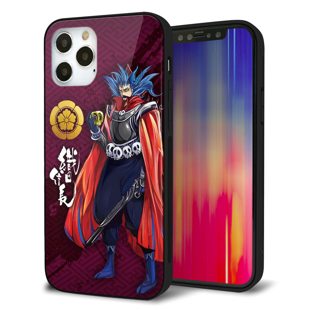 iPhone12 Pro 強化ガラス&TPUスマホケース ガラプリ【AB808 織田信長 イラストと家紋】