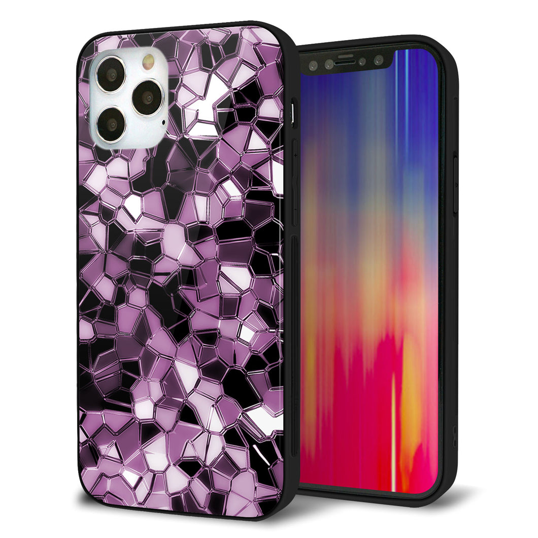 iPhone12 Pro 強化ガラス&TPUスマホケース ガラプリ【EK837 テクニカルミラーパープル】