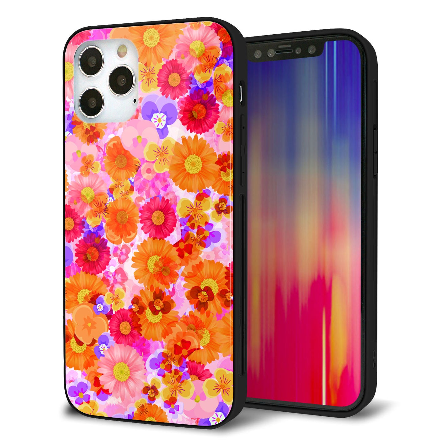 iPhone12 Pro 強化ガラス&TPUスマホケース ガラプリ【SC869 リバティプリント フルールドパルファン(ピンク)】