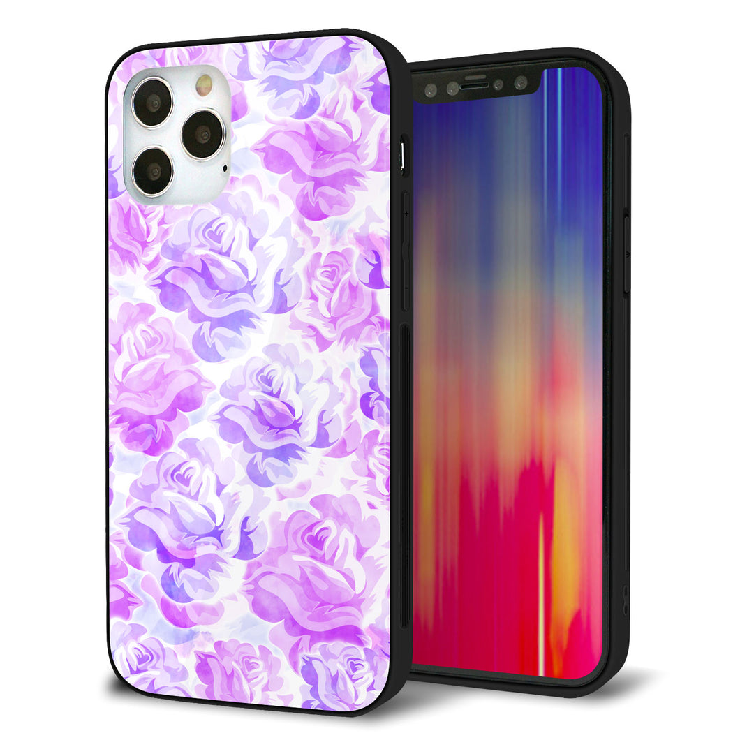 iPhone12 Pro 強化ガラス&TPUスマホケース ガラプリ【SC929 ローズ パープル】
