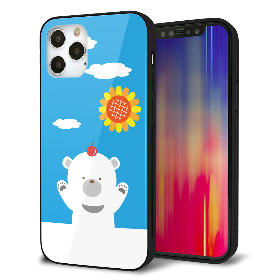 iPhone12 Pro 強化ガラス&TPUスマホケース ガラプリ【TA017 夏くま】