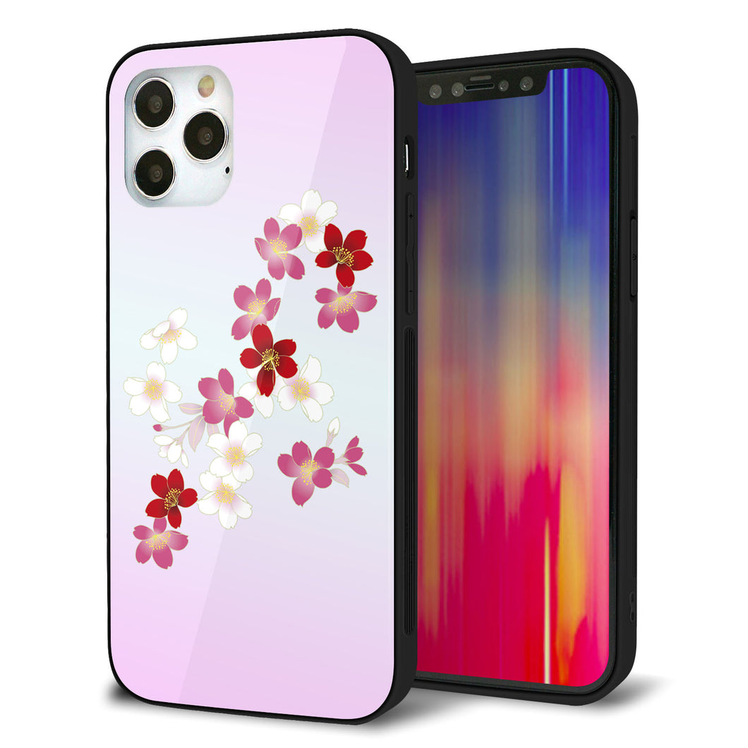 iPhone12 Pro 強化ガラス&TPUスマホケース ガラプリ【YJ320 桜 和】