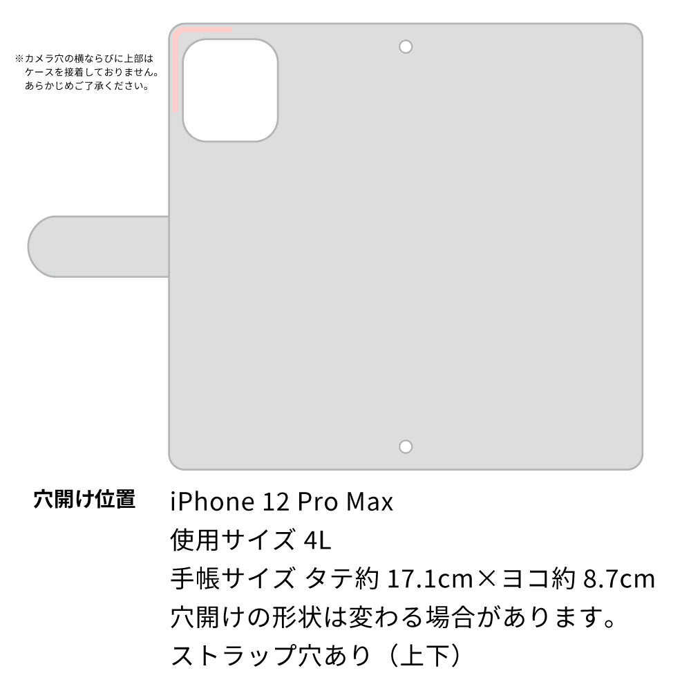iPhone12 Pro Max サイレントキャット プリント手帳型ケース 耐衝撃