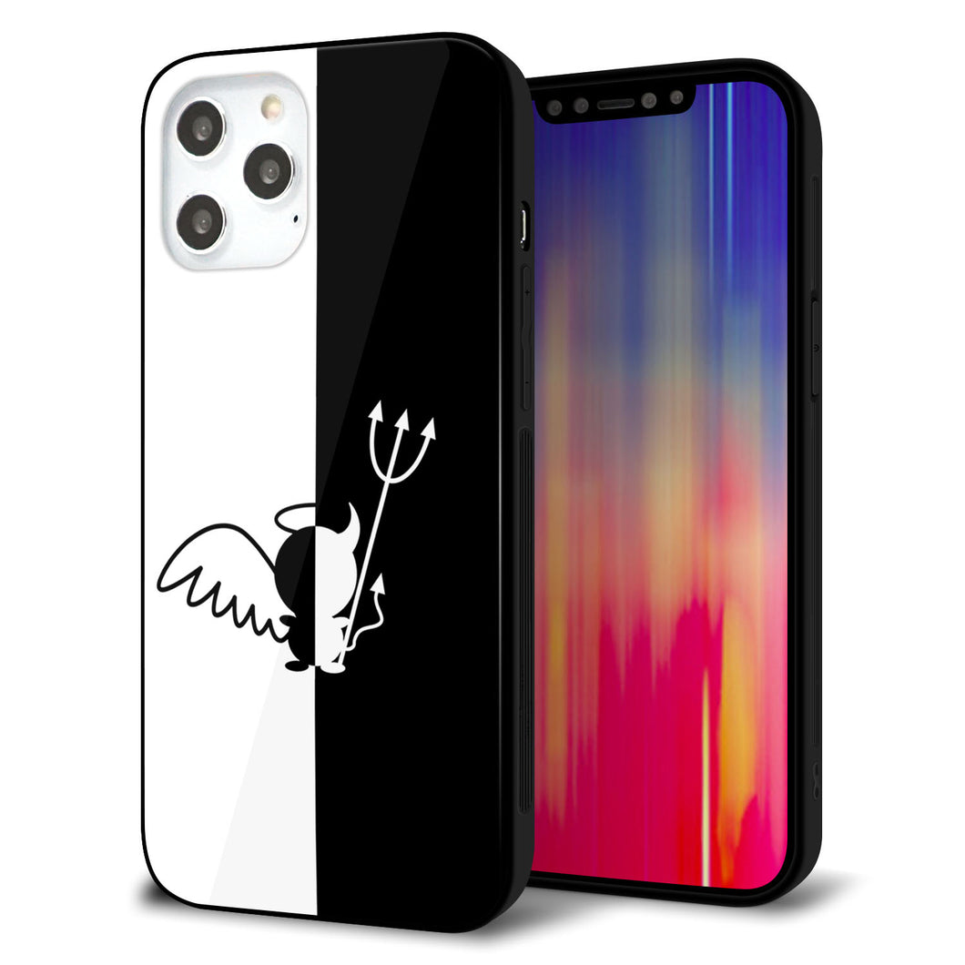 iPhone12 Pro Max 強化ガラス&TPUスマホケース ガラプリ【027 ハーフデビット】