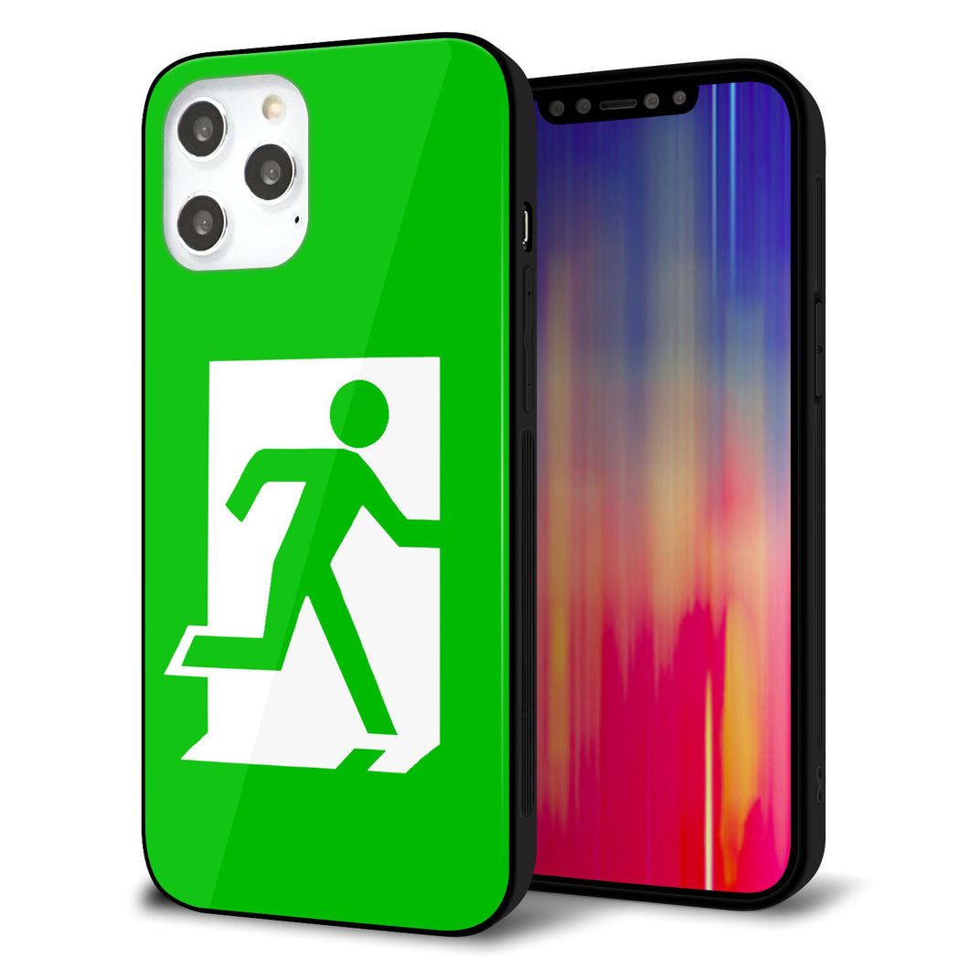 iPhone12 Pro Max 強化ガラス&TPUスマホケース ガラプリ【163 非常口】