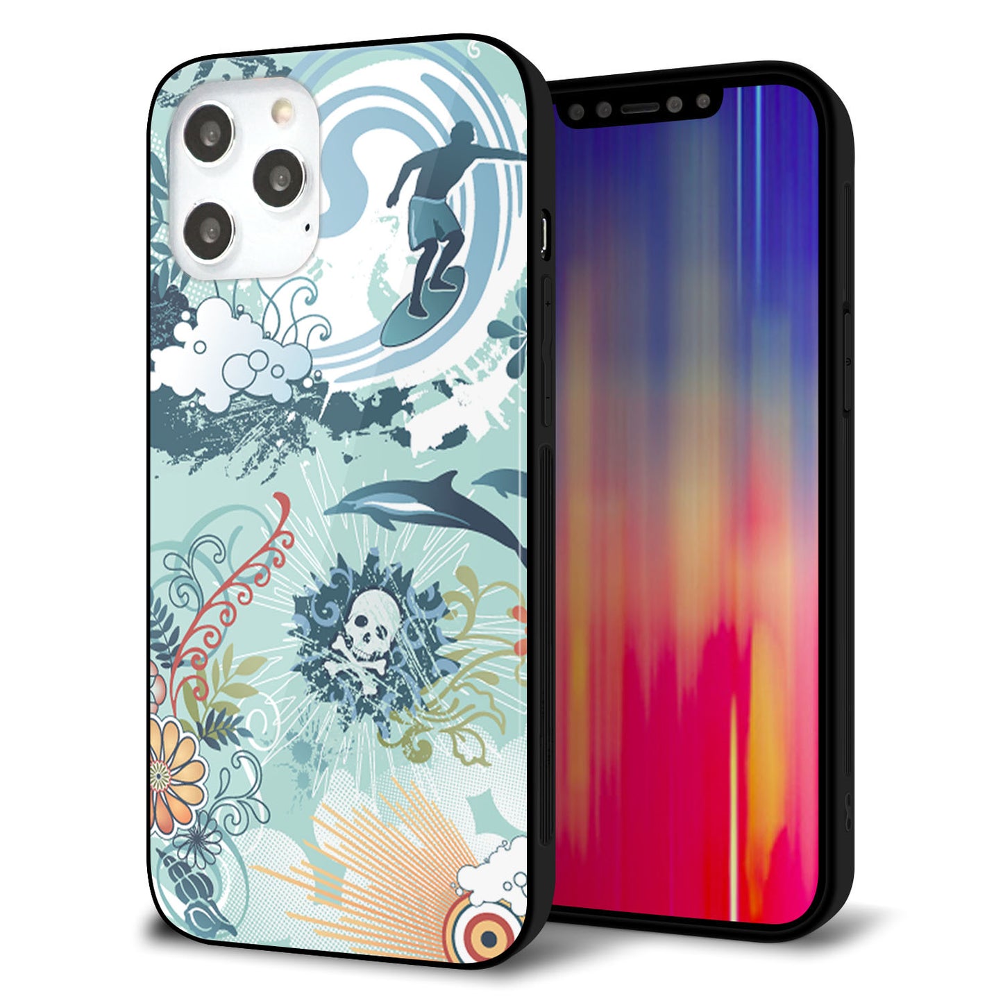iPhone12 Pro Max 強化ガラス&TPUスマホケース ガラプリ【431 ハワイ】