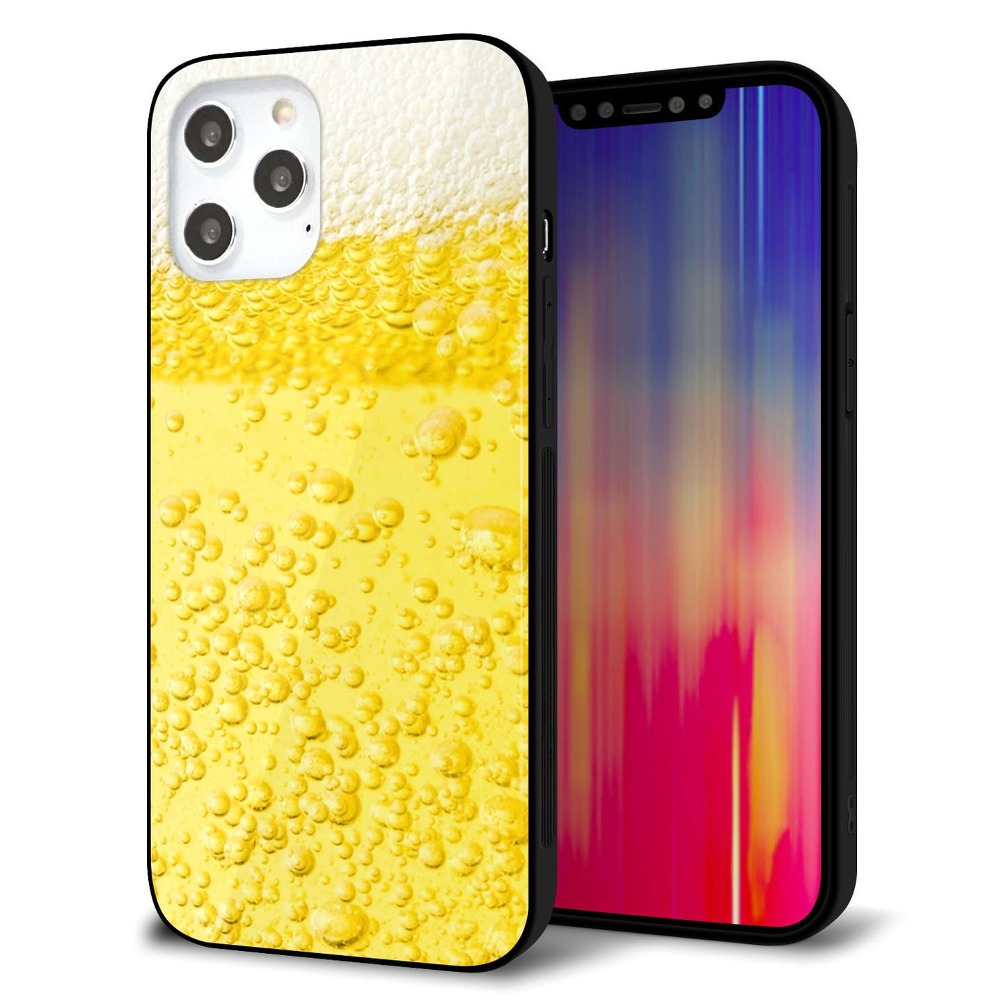 iPhone12 Pro Max 強化ガラス&TPUスマホケース ガラプリ【450 生ビール】