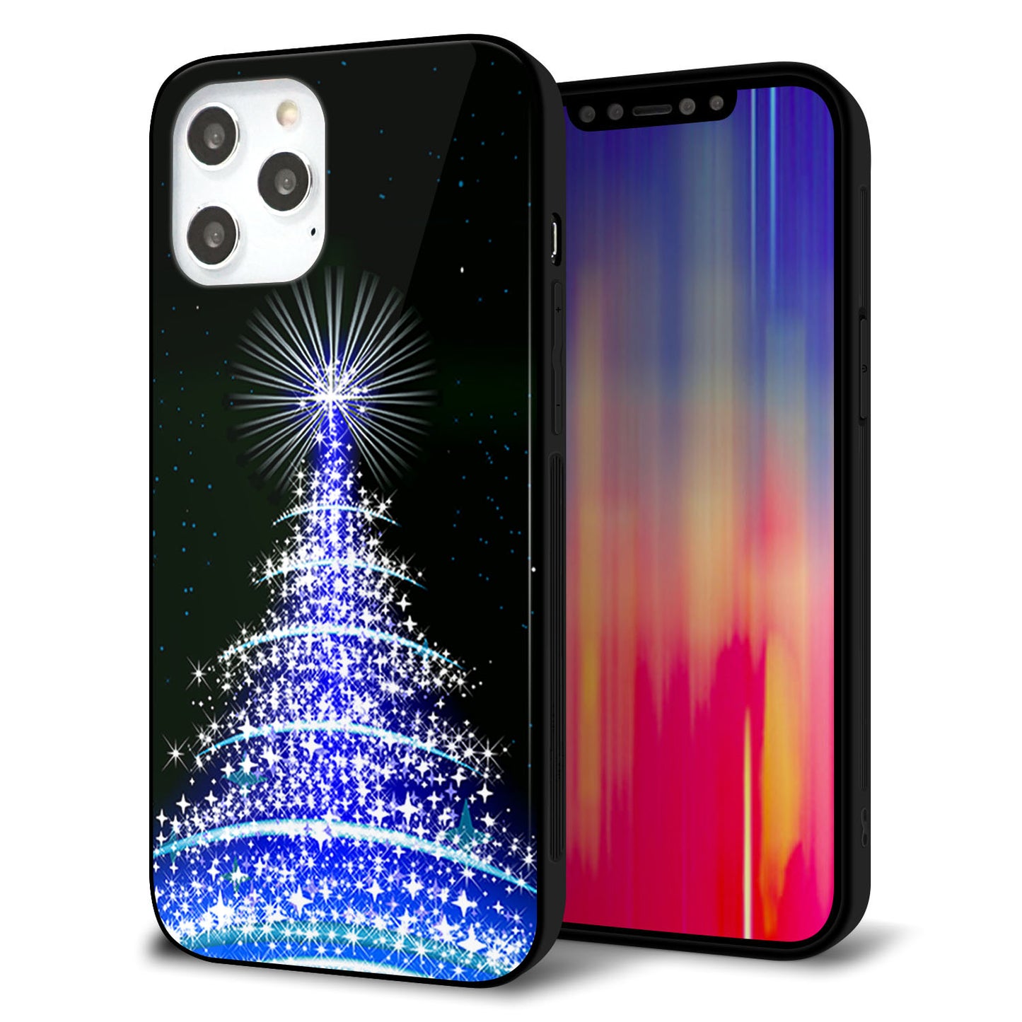 iPhone12 Pro Max 強化ガラス&TPUスマホケース ガラプリ【589 ブルーライトツリー】