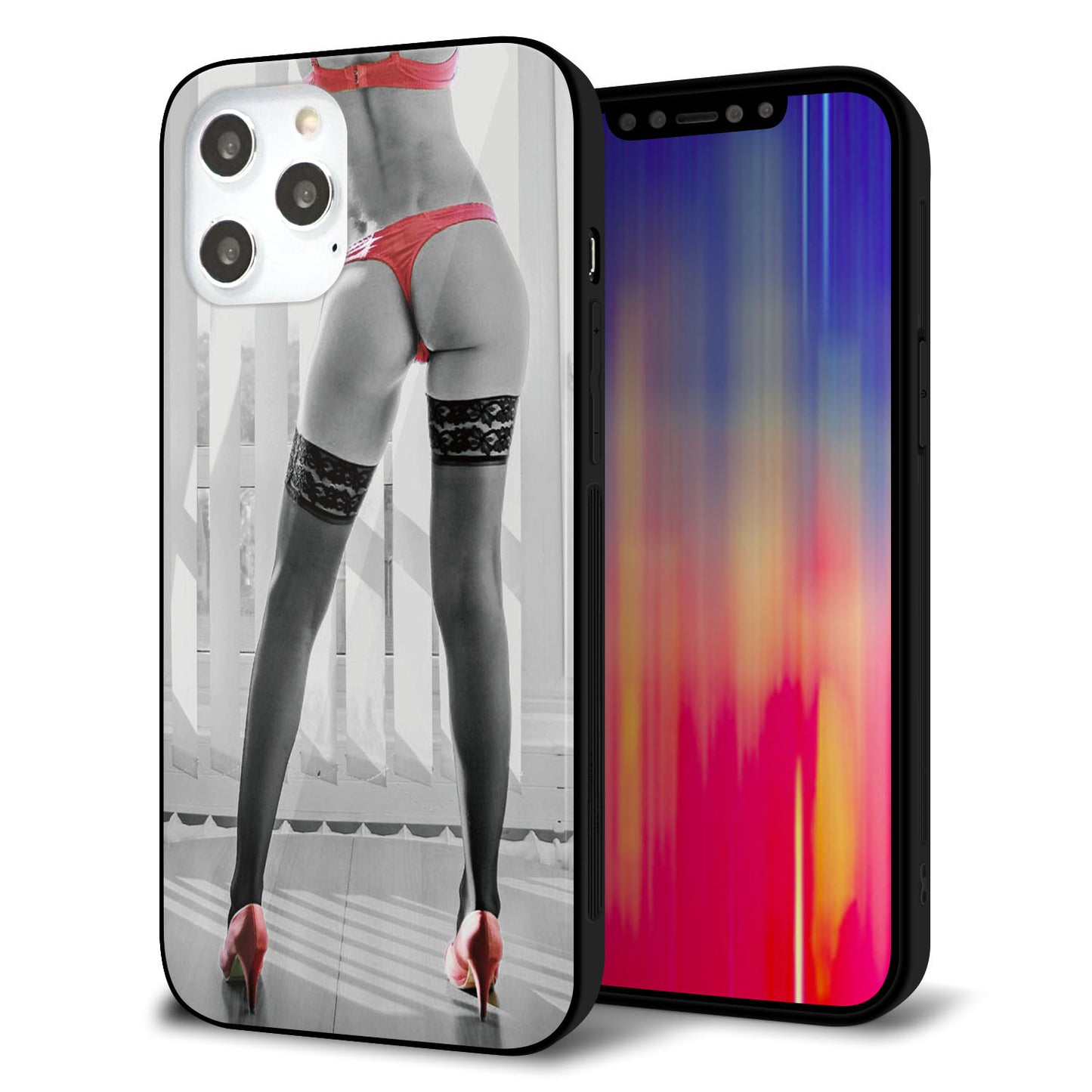 iPhone12 Pro Max 強化ガラス&TPUスマホケース ガラプリ【KM889 ハイヒール】