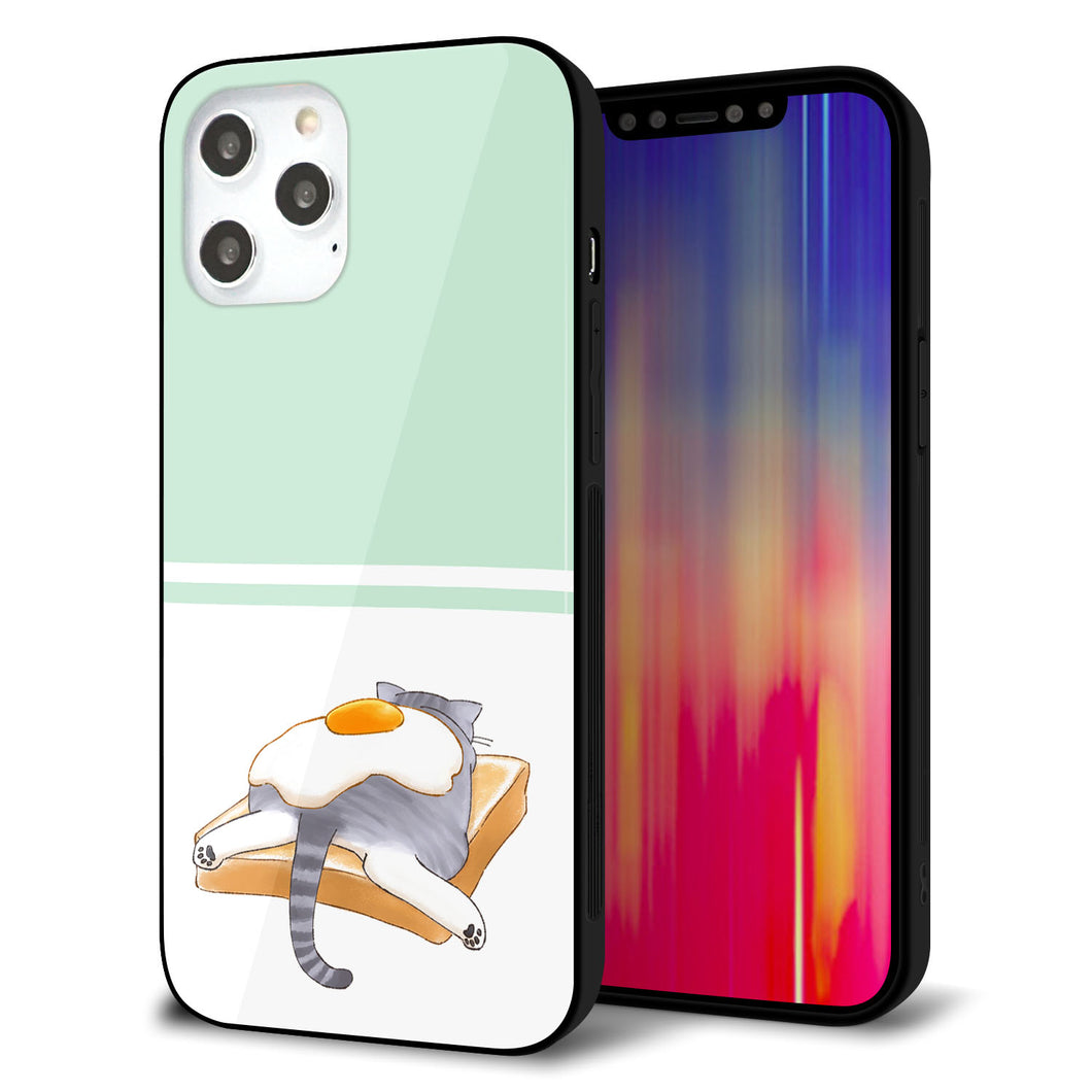 iPhone12 Pro Max 強化ガラス&TPUスマホケース ガラプリ【KM960 目玉焼き】