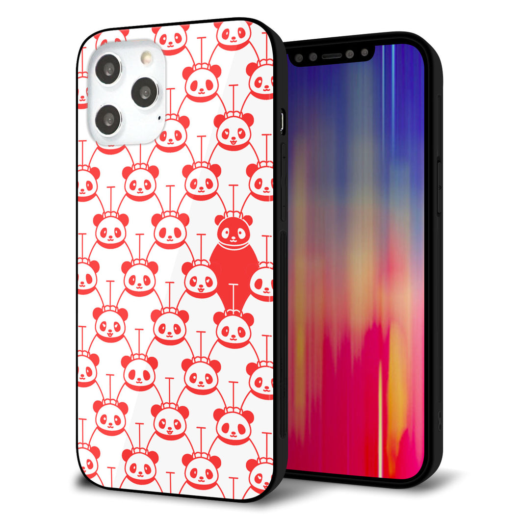 iPhone12 Pro Max 強化ガラス&TPUスマホケース ガラプリ【MA913 パターン パンダ】