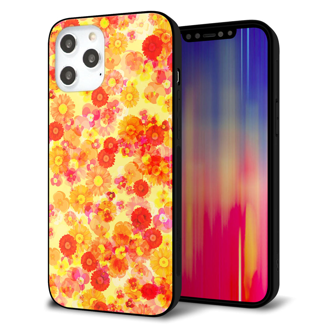 iPhone12 Pro Max 強化ガラス&TPUスマホケース ガラプリ【SC867 リバティプリント フルールドパルファン(イエロー)】
