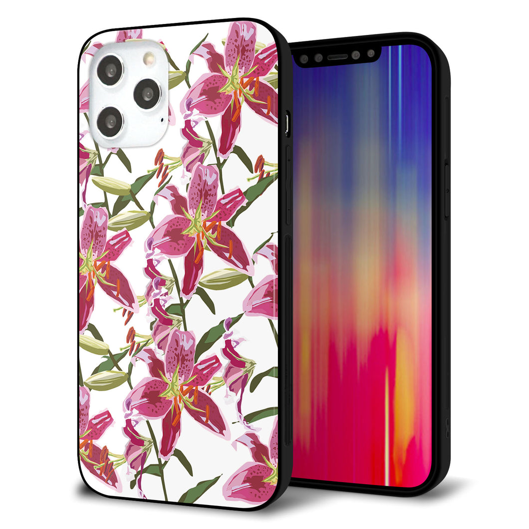 iPhone12 Pro Max 強化ガラス&TPUスマホケース ガラプリ【SC892 ボタニカル スカーレットリリー】