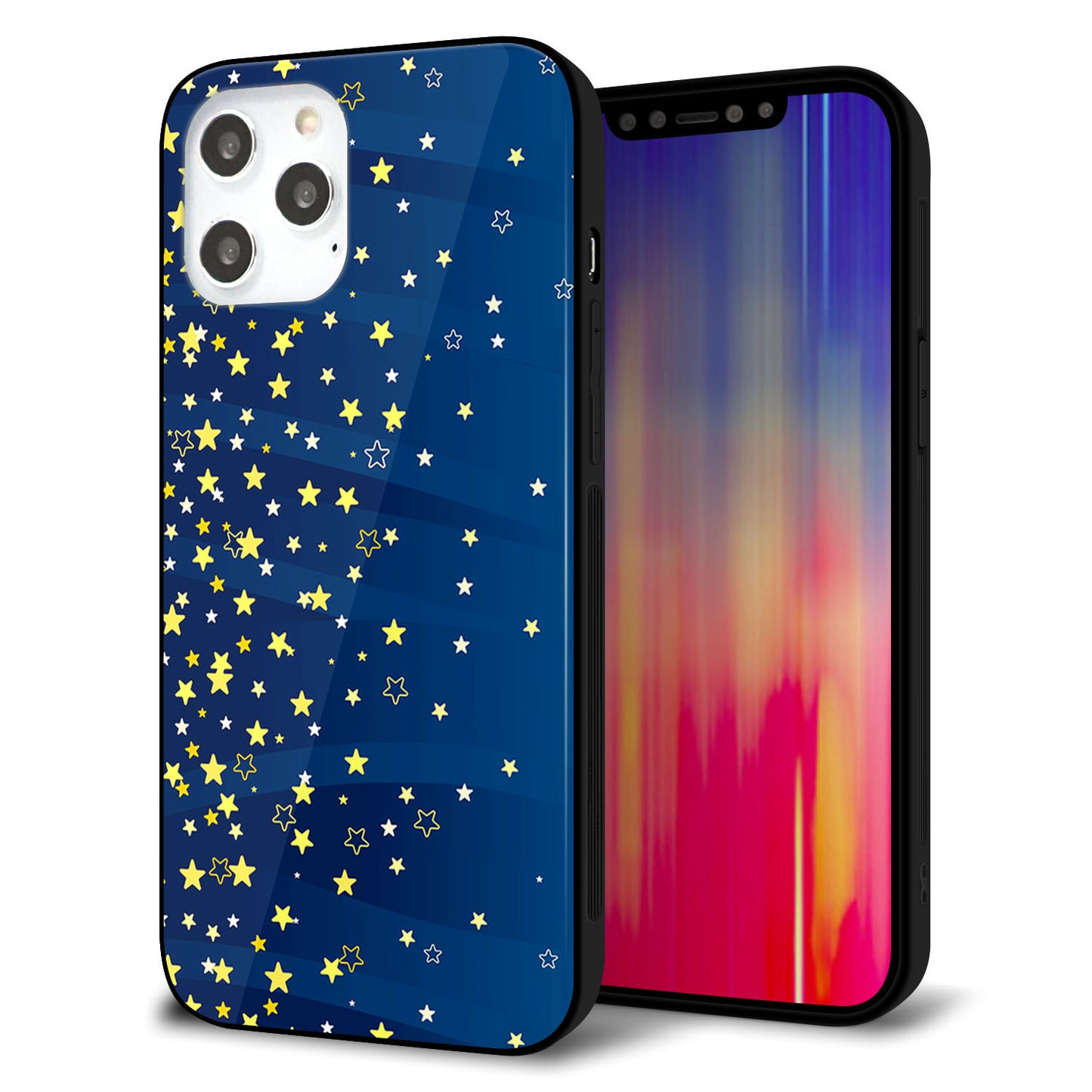 iPhone12 Pro Max 強化ガラス&TPUスマホケース ガラプリ【VA842 満天の星空】