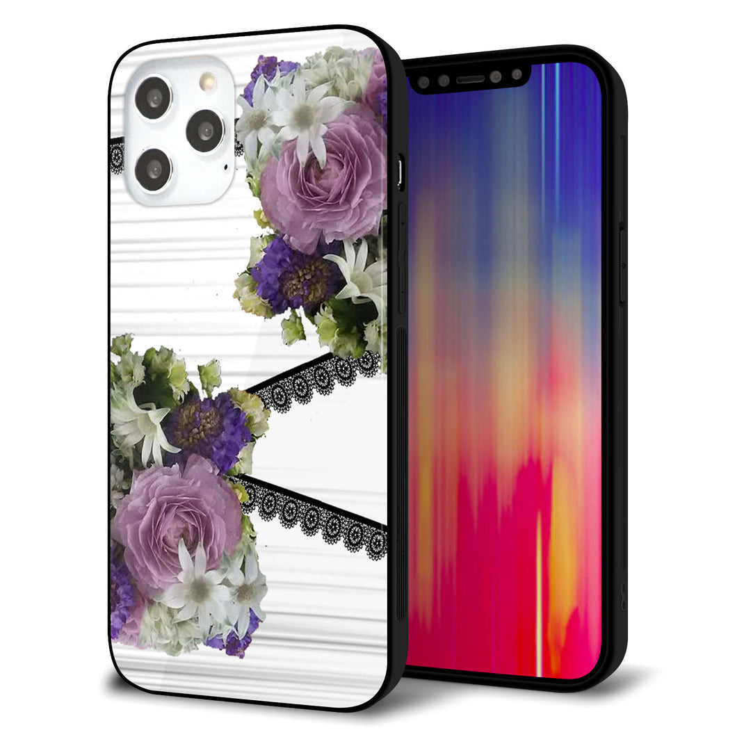 iPhone12 Pro Max 強化ガラス&TPUスマホケース ガラプリ【YI888 フラワー9】