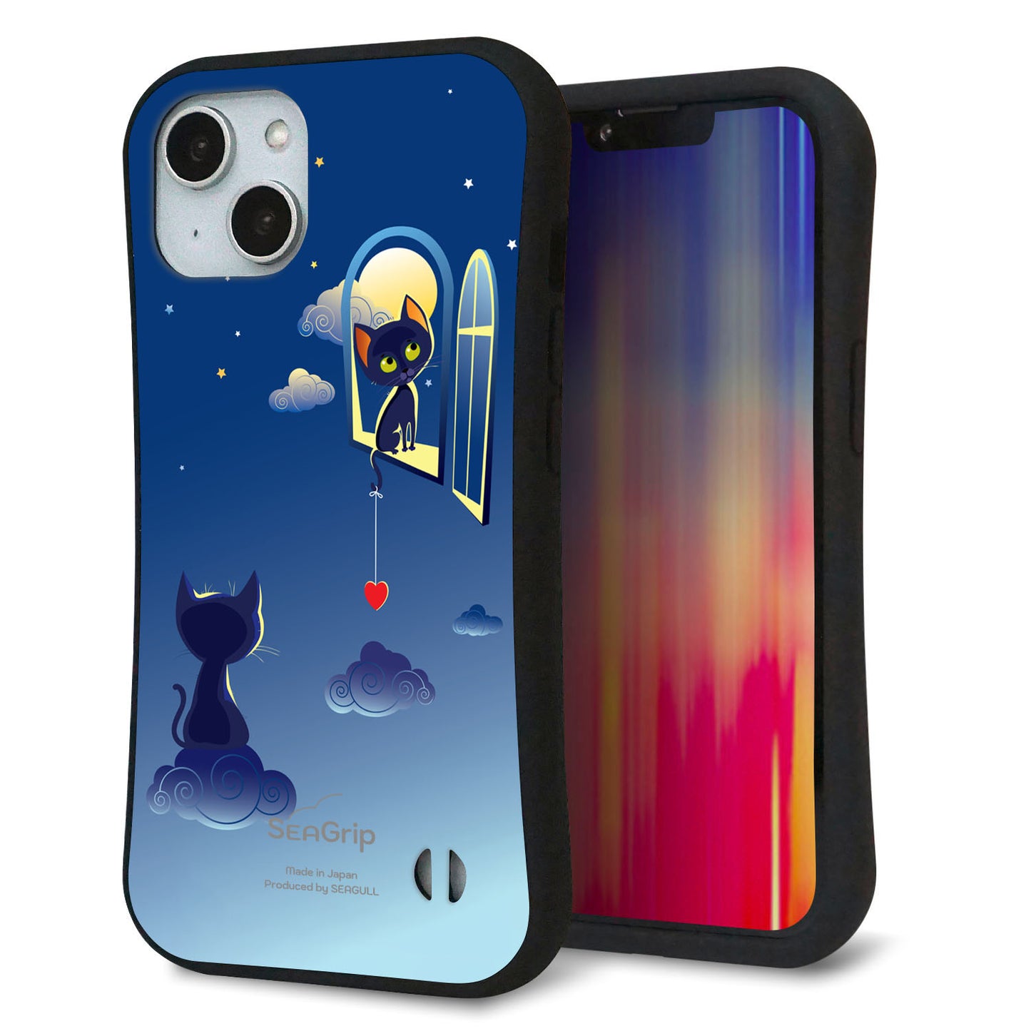 iPhone14 スマホケース 「SEA Grip」 グリップケース Sライン 【341 恋の駆け引き】 UV印刷