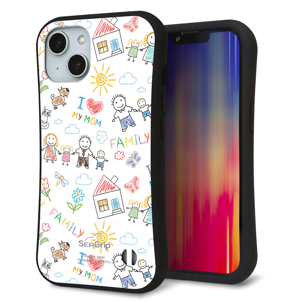 iPhone14 スマホケース 「SEA Grip」 グリップケース Sライン 【709 ファミリー】 UV印刷