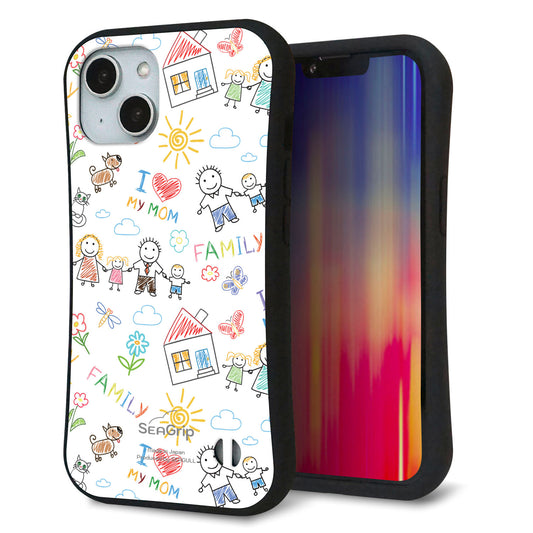 iPhone14 スマホケース 「SEA Grip」 グリップケース Sライン 【709 ファミリー】 UV印刷