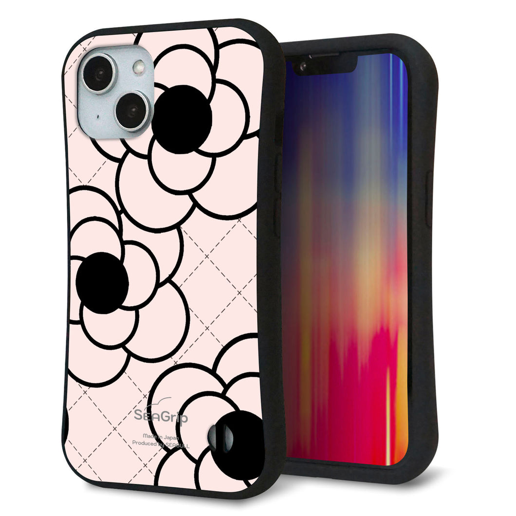 iPhone14 スマホケース 「SEA Grip」 グリップケース Sライン 【EK926 カメリア(極うすピンク)】 UV印刷
