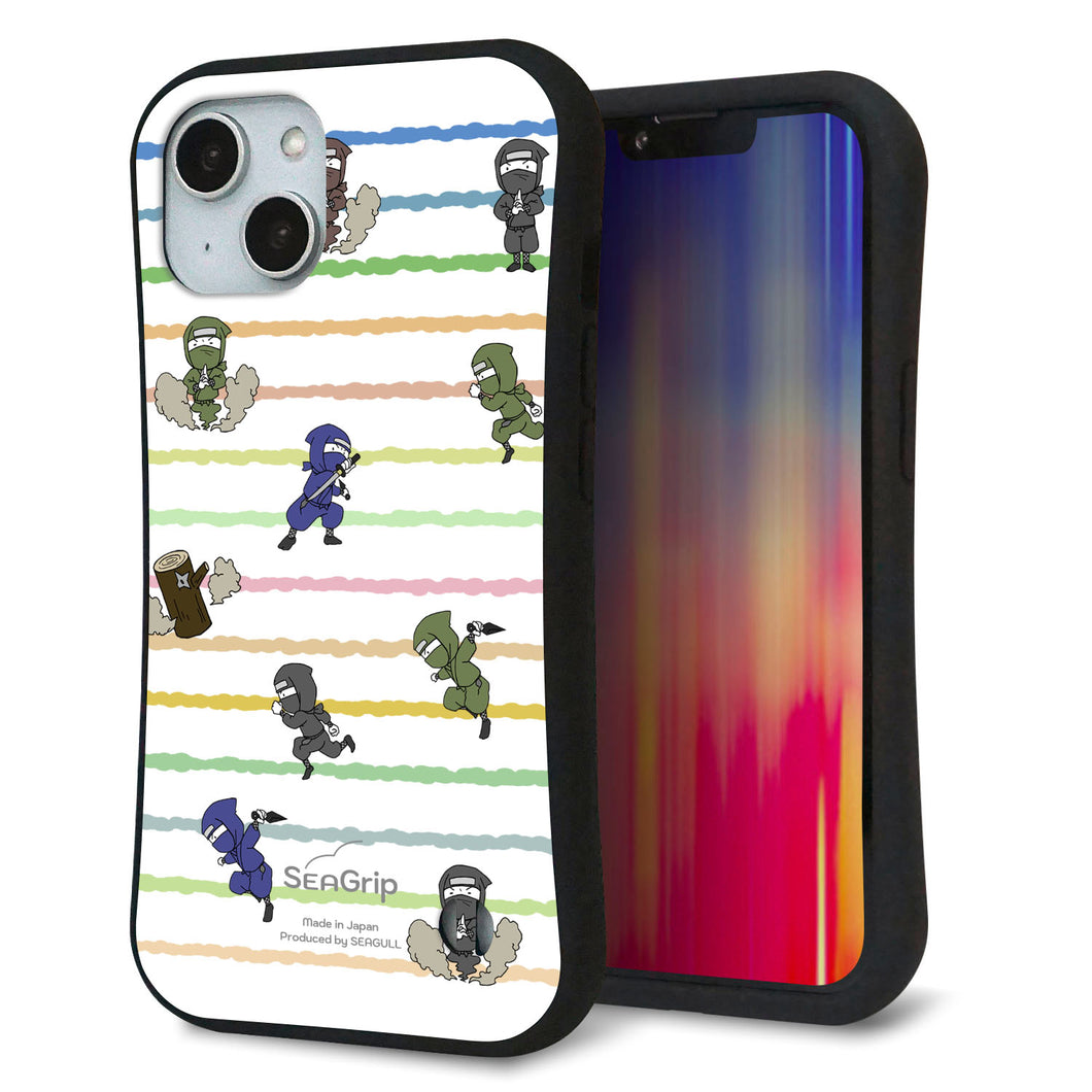 iPhone14 スマホケース 「SEA Grip」 グリップケース Sライン 【HA135 ニンジャ ブンシン カクレザト 】 UV印刷