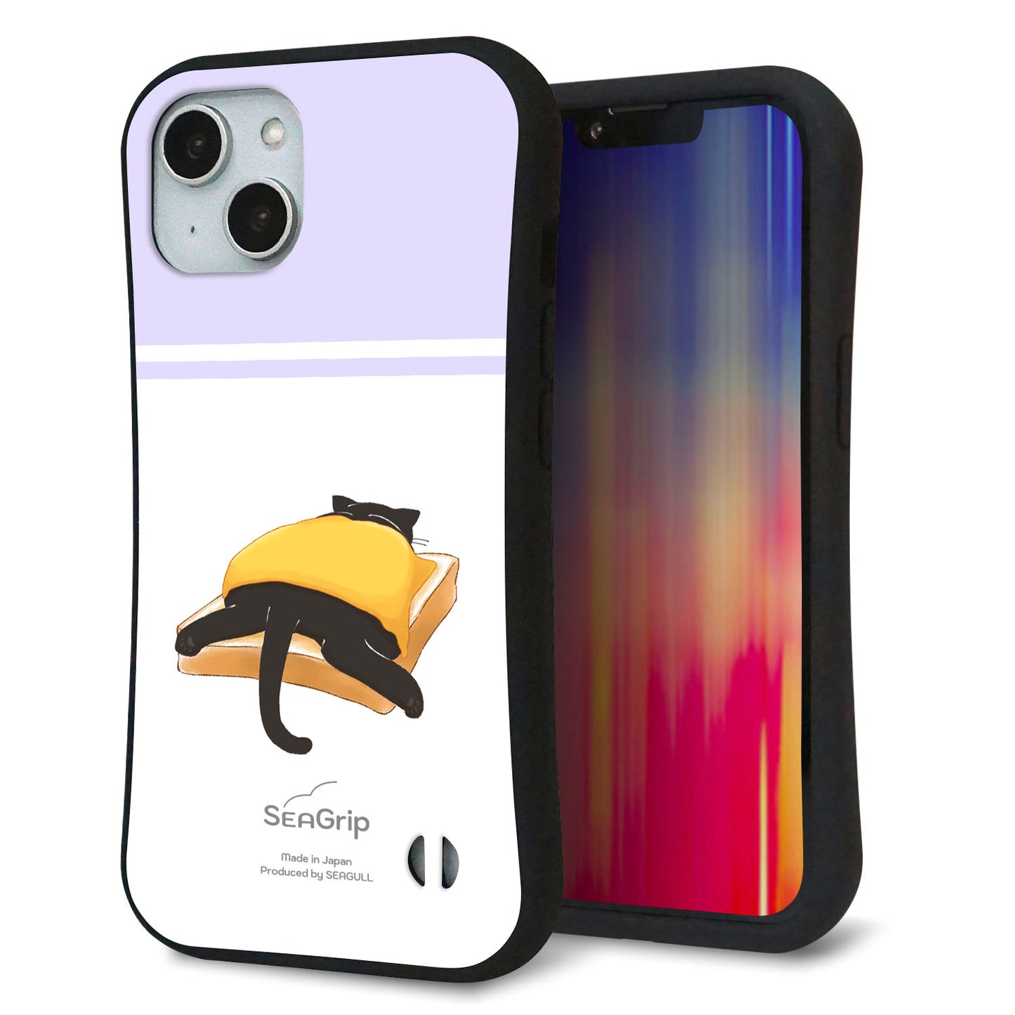 iPhone14 スマホケース 「SEA Grip」 グリップケース Sライン 【KM962 チーズ】 UV印刷