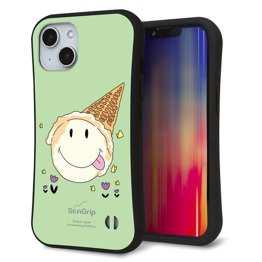 iPhone14 スマホケース 「SEA Grip」 グリップケース Sライン 【MA902 アイスクリーム】 UV印刷