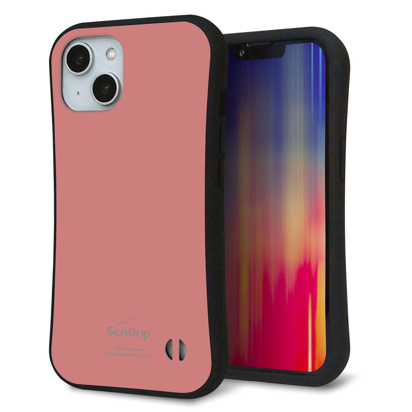iPhone14 スマホケース 「SEA Grip」 グリップケース Sライン 【TA021 レトロピンク】 UV印刷