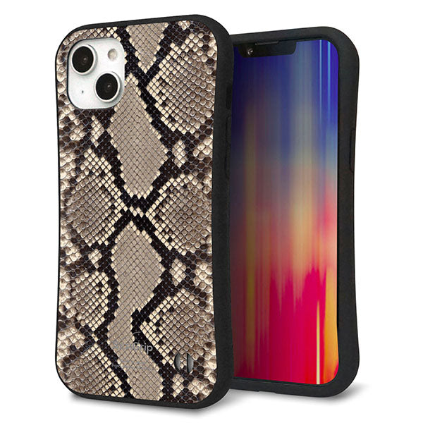 iPhone14 Plus スマホケース 「SEA Grip」 グリップケース Sライン 【049 ヘビ柄】 UV印刷