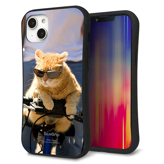 iPhone14 Plus スマホケース 「SEA Grip」 グリップケース Sライン 【595 にゃんとサイクル】 UV印刷