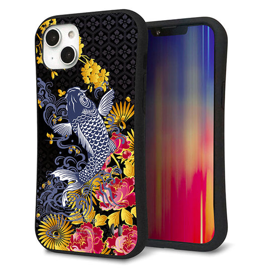 iPhone14 Plus スマホケース 「SEA Grip」 グリップケース Sライン 【1028 牡丹と鯉】 UV印刷