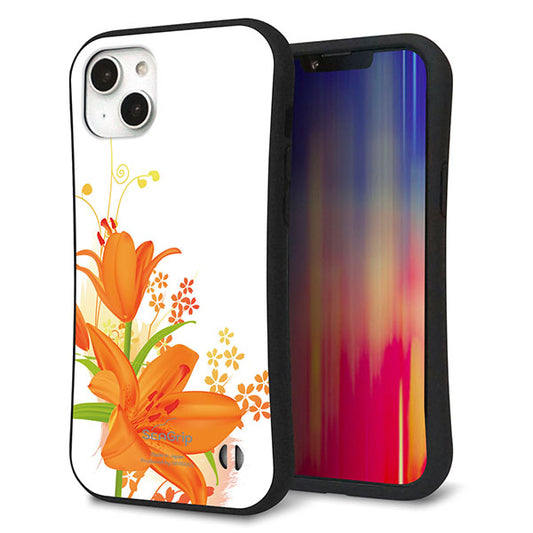 iPhone14 Plus スマホケース 「SEA Grip」 グリップケース Sライン 【SC848 ユリ(オレンジ)】 UV印刷
