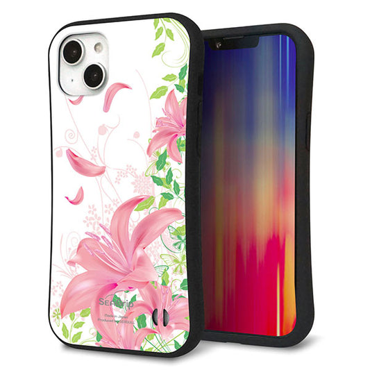 iPhone14 Plus スマホケース 「SEA Grip」 グリップケース Sライン 【SC849 ユリ(ピンク)】 UV印刷