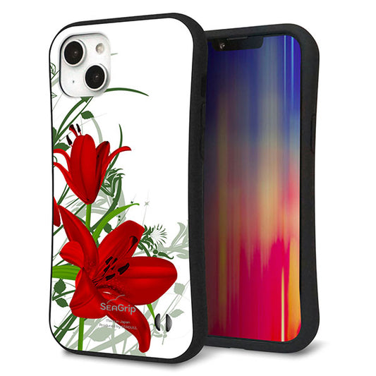 iPhone14 Plus スマホケース 「SEA Grip」 グリップケース Sライン 【SC850 ユリ(レッド)】 UV印刷