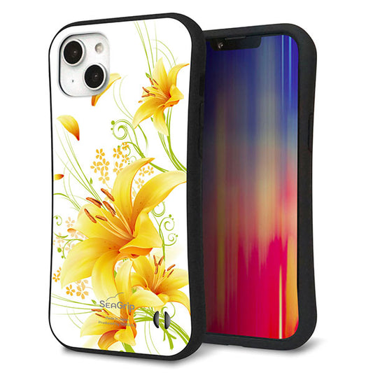 iPhone14 Plus スマホケース 「SEA Grip」 グリップケース Sライン 【SC852 ユリ(イエロー)】 UV印刷