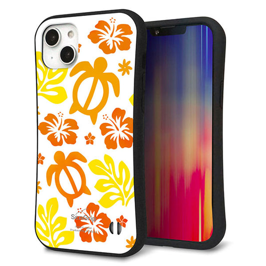 iPhone14 Plus スマホケース 「SEA Grip」 グリップケース Sライン 【SC877 ハワイアンアロハホヌ(イエロー)】 UV印刷