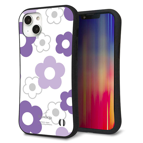 iPhone14 Plus スマホケース 「SEA Grip」 グリップケース Sライン 【SC925 デイジー パープル】 UV印刷