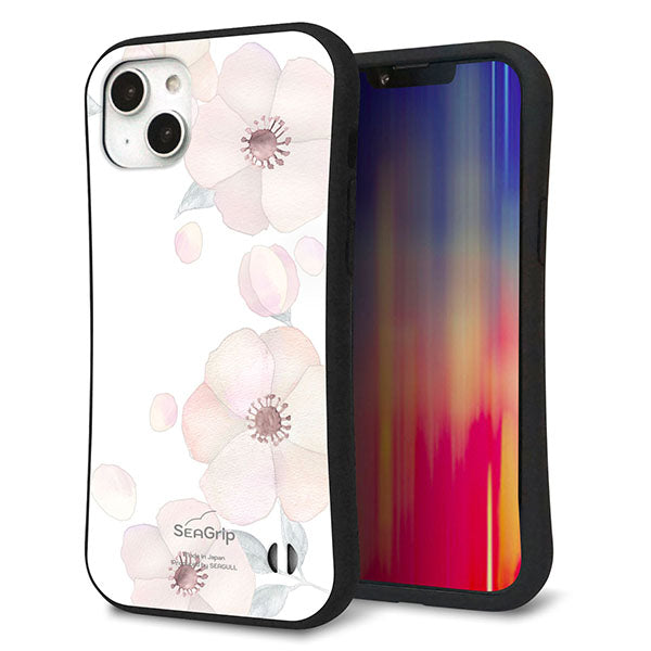 iPhone14 Plus スマホケース 「SEA Grip」 グリップケース Sライン 【SC948 ドゥ・フルール(ホワイト)】 UV印刷