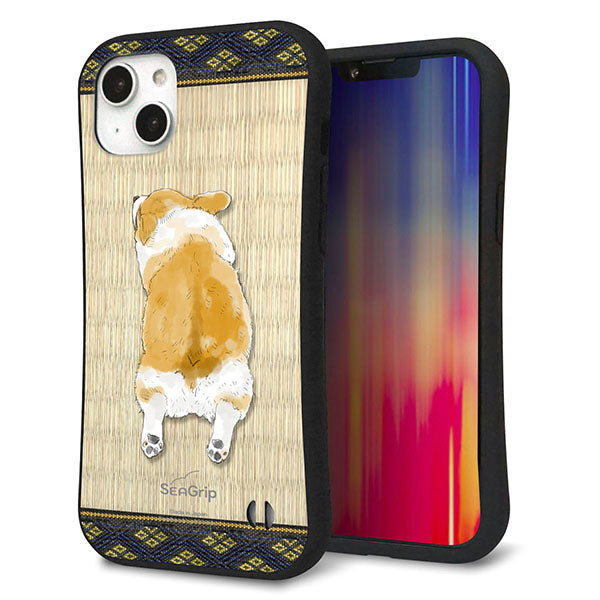 iPhone14 Plus スマホケース 「SEA Grip」 グリップケース Sライン 【TA001 コーギー 畳】 UV印刷