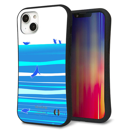 iPhone14 Plus スマホケース 「SEA Grip」 グリップケース Sライン 【YB920 ペンギン01】 UV印刷