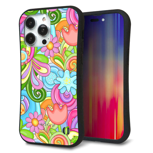 iPhone14 Pro Max スマホケース 「SEA Grip」 グリップケース Sライン 【713 ミラクルフラワー】 UV印刷