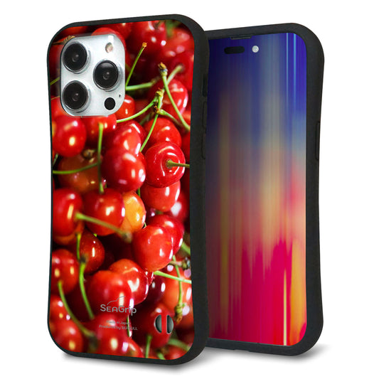 iPhone14 Pro Max スマホケース 「SEA Grip」 グリップケース Sライン 【MA883 チェリー】 UV印刷