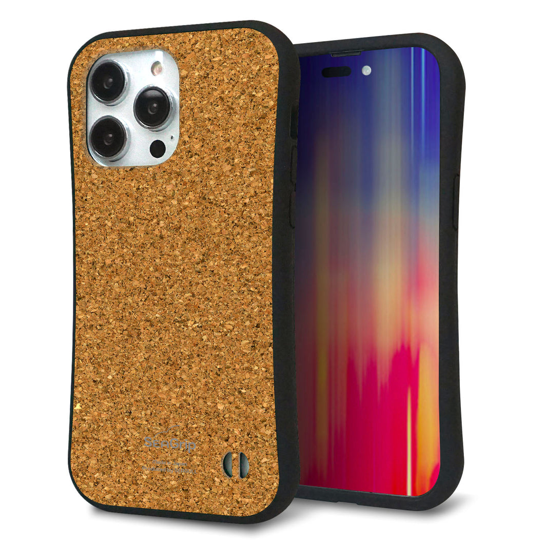 iPhone14 Pro Max スマホケース 「SEA Grip」 グリップケース Sライン 【TA023 コルク調】 UV印刷