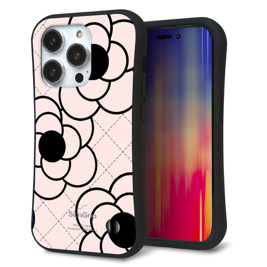 iPhone14 Pro スマホケース 「SEA Grip」 グリップケース Sライン 【EK926 カメリア(極うすピンク)】 UV印刷