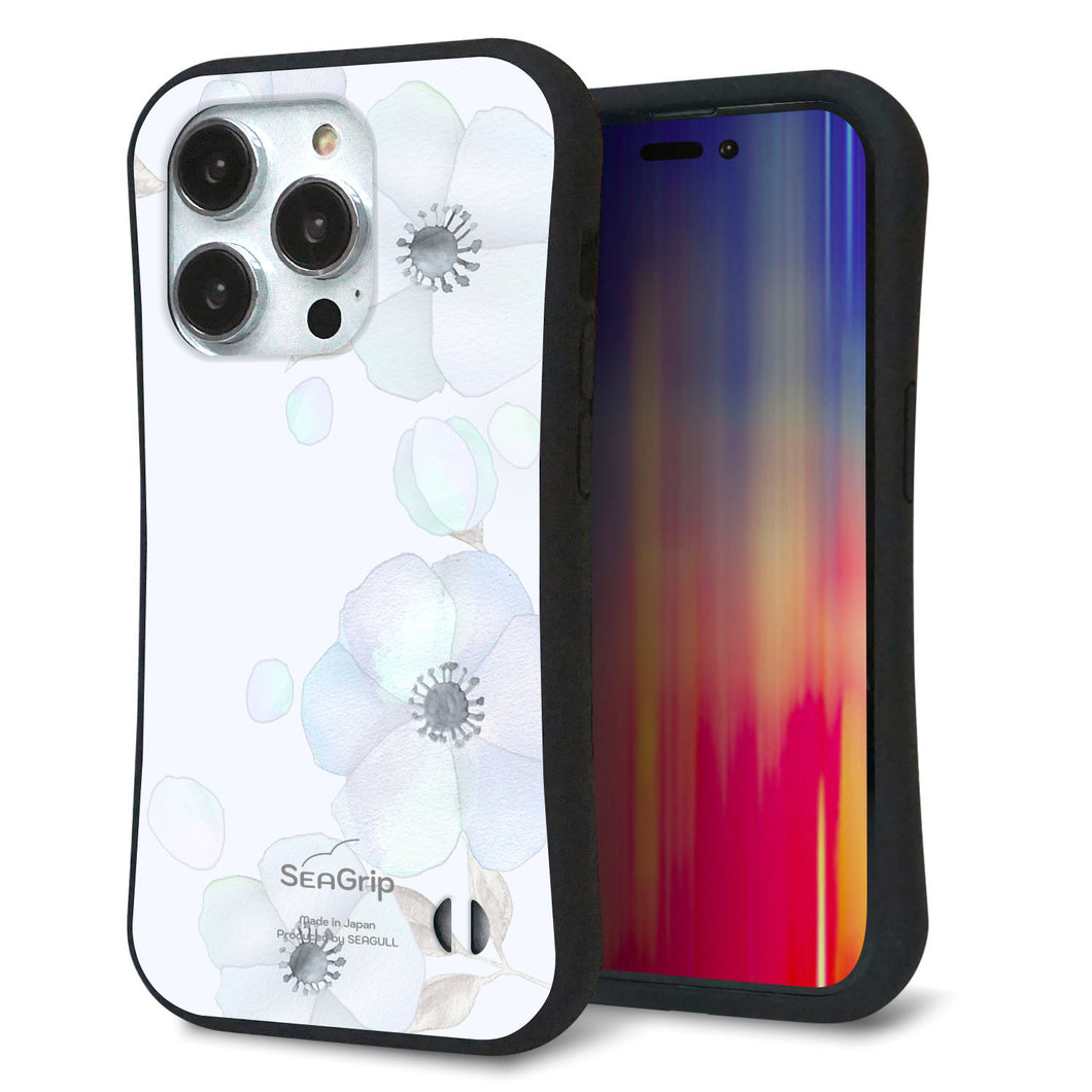 iPhone14 Pro スマホケース 「SEA Grip」 グリップケース Sライン 【SC951 ドゥ・フルール(エンジェルブルー)】 UV印刷